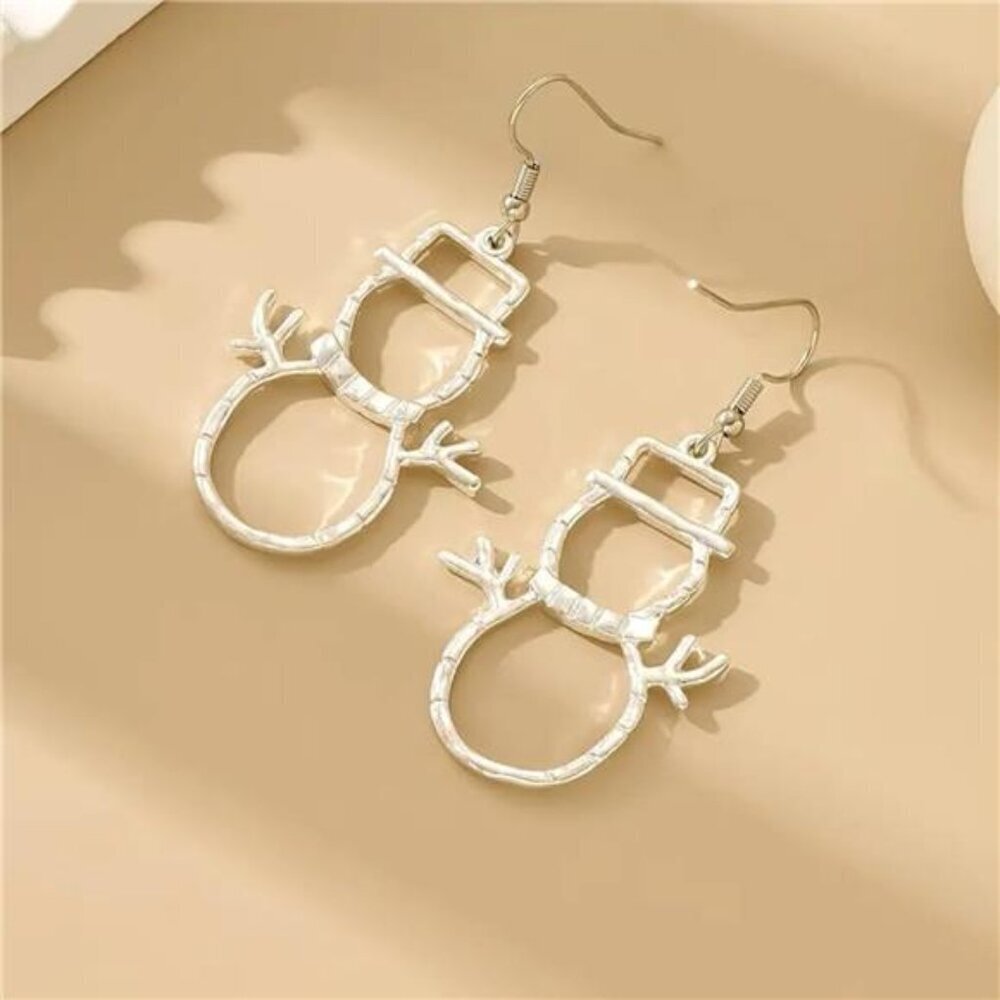 Snowman Zircon Earrings for Women Holiday Sparkle - Picture 5 of 8